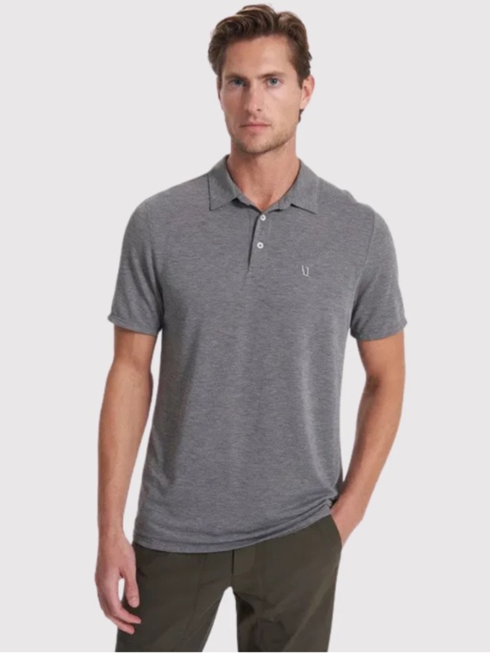 Vouri large grey Vuori Knit Twill Polo - Men's